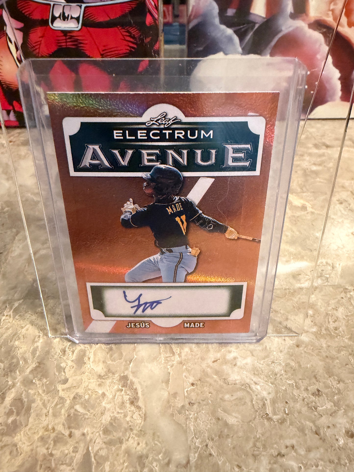 Jesús Made 2026 Leaf Electrum Baseball Electrum Avenue Autograph Bronze Parallel /15