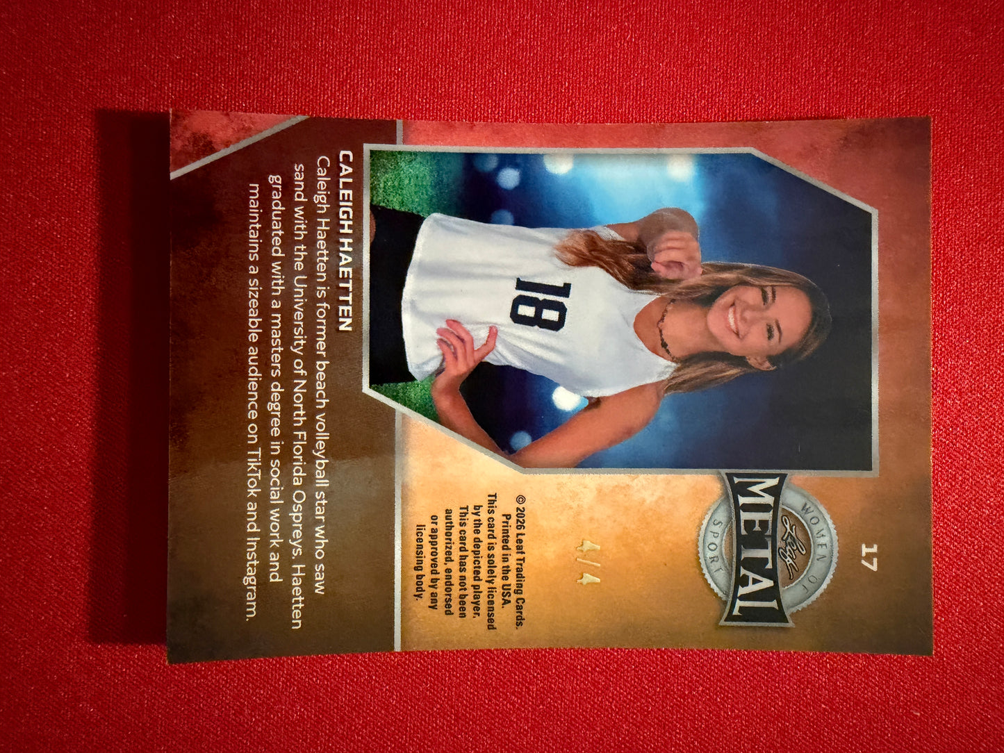 Caleigh Haetten 2026 Leaf Women of Sport Base Auto 2-Card Bookend Lot