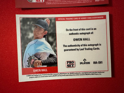 Owen Hall 2026 Leaf Pro Set 1/1 Dual Masterpiece Prospect Lot
