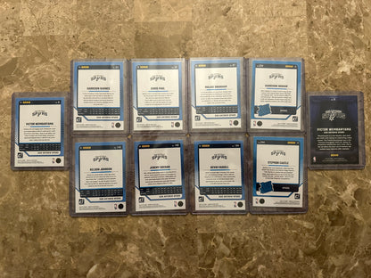 2024 Panini Donruss Basketball San Antonio Spurs Team Set (10 cards)