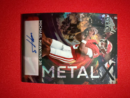 Michael Hawkins Jr. 2026 Leaf Metal Football Metal X Black Prismatic 1/1