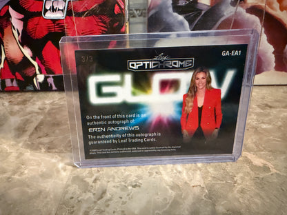 Erin Andrews 2025 Leaf Optichrome Baseball Glow Auto 3/3 Bookend