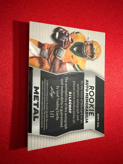 2026 Leaf Trinity DJ Lagway Rookie Auto Memo Metal Number Patch /7