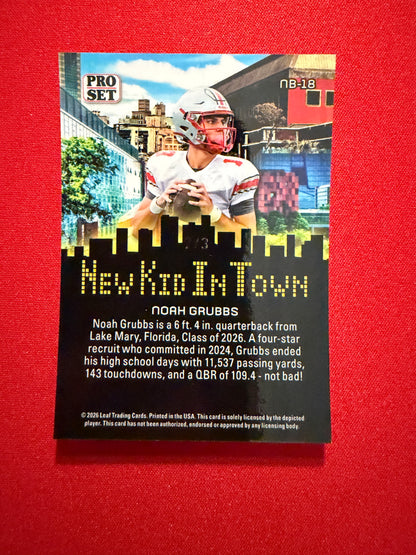 2026 Leaf Pro Set Metal Noah Grubbs 1990 Mini Auto New Kid Town Red 1/1 Lot