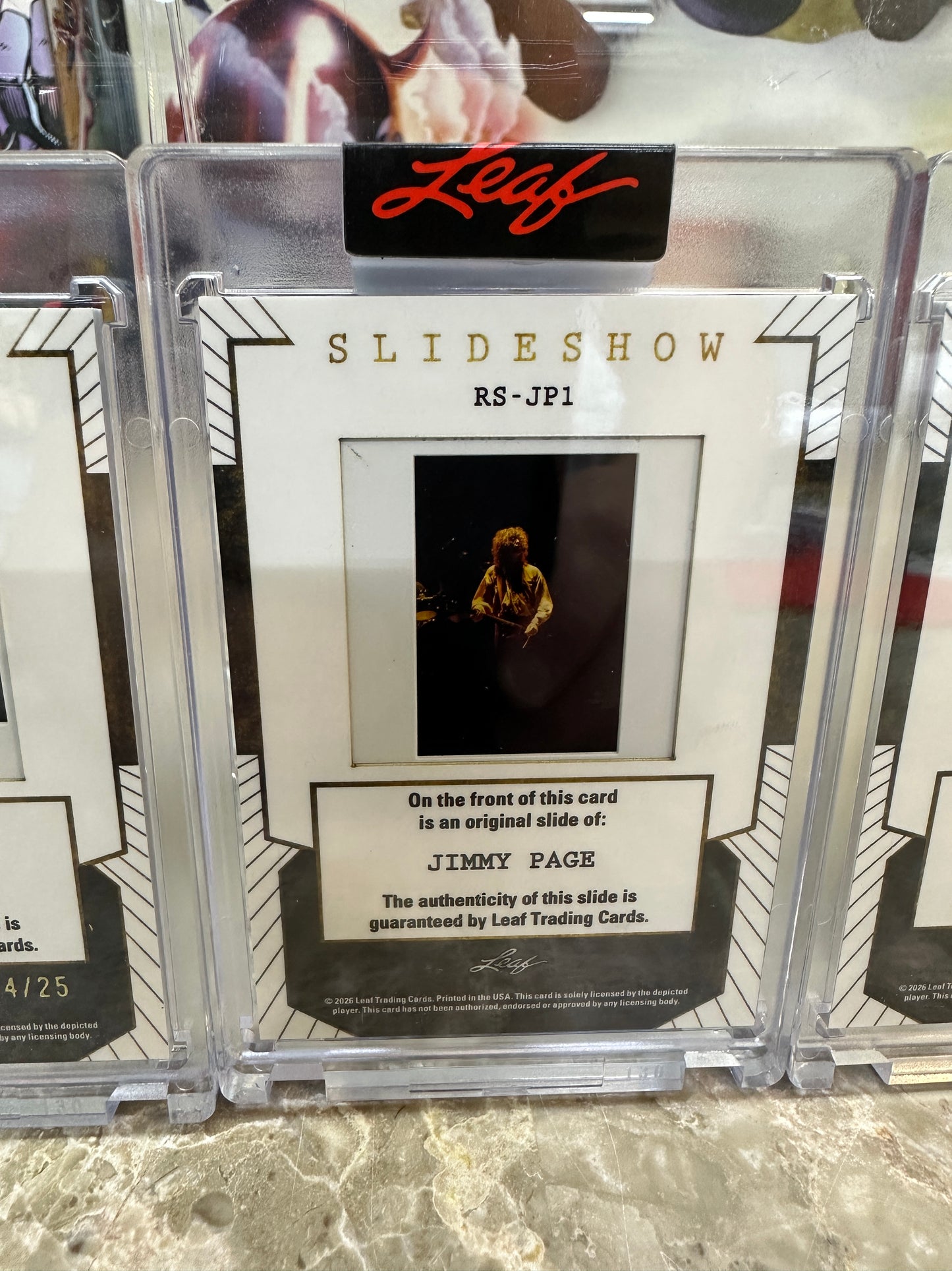 2026 Leaf Slideshow JIMMY PAGE Led Zeppelin Metal /25 + 3 Base 4-Slide LOT
