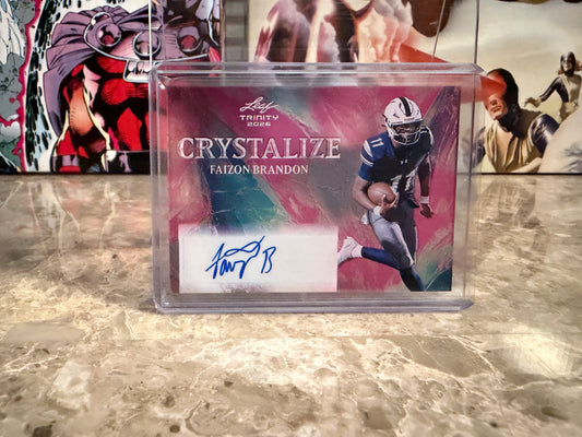 2026 Leaf Trinity Football Faizon Brandon Crystalize Clear Pink Auto