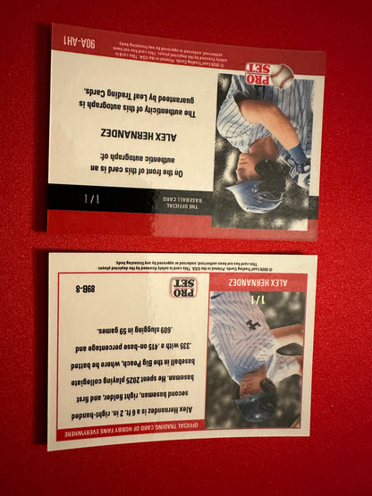 Alex Hernandez 2026 Leaf Pro Set Two-Card Prospect Lot 1/1s