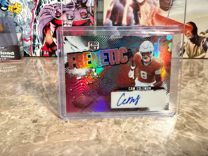 2026 Leaf Pro Set Metal Football Cam Coleman Frenetic Auto Orange Color Match 1/4