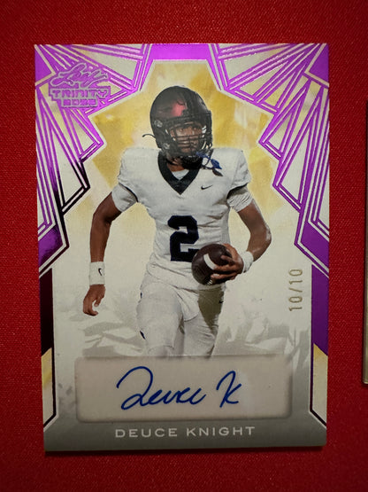 Deuce Knight Auto 1/1 2026 Optichrome Gold Super Prismatic & 2025 Trinity Lot