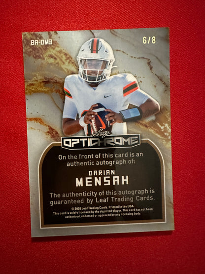(2026/05/26) Darian Mensah Crystal Auto 2026 Leaf Optichrome Football