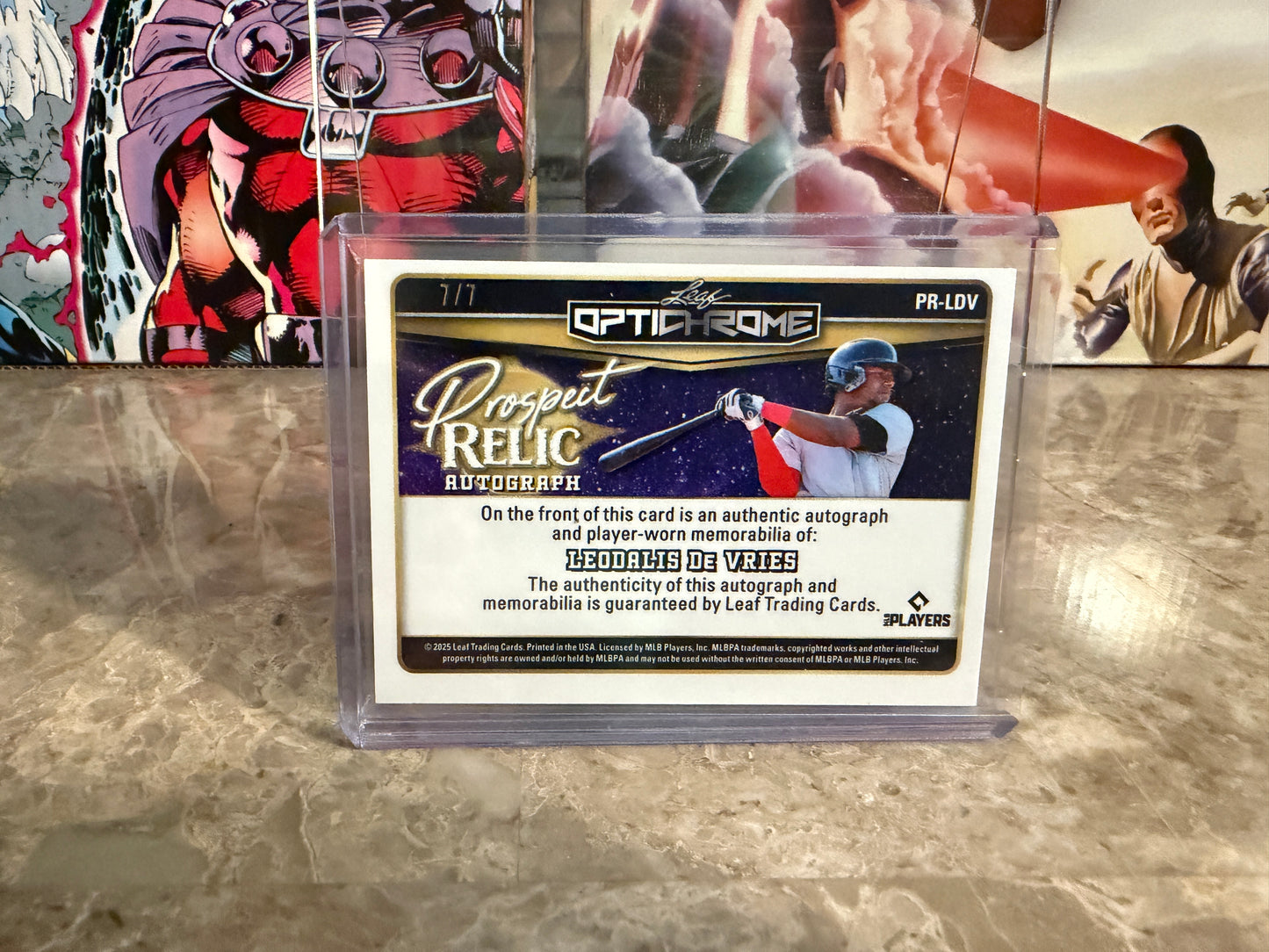 Leo De Vries 2025 Leaf Optichrome Baseball Prospect Relic Auto 7/7 Bookend