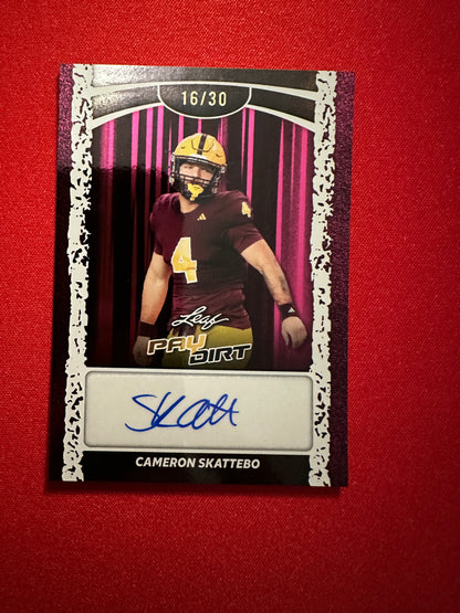 2026 Leaf Paydirt Cam Skattebo Pink Parallel Auto 16/30 Card BA-CS2
