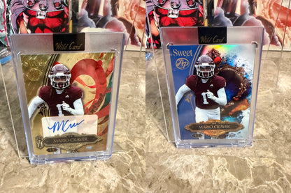 Mario Craver 2026 Wild Card Wild Art 1/1 Gold Vinyl Auto 2-Card Lot