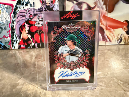 Nick Kurtz 2026 Leaf Signature Series Base Auto Red Stardust 1/1