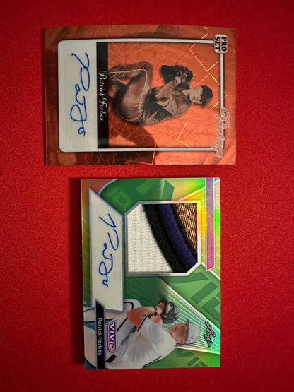 2026 Leaf Pro Set Patrick Forbes 1/1 Auto & Vivid Patch Auto /25 2-Card Lot