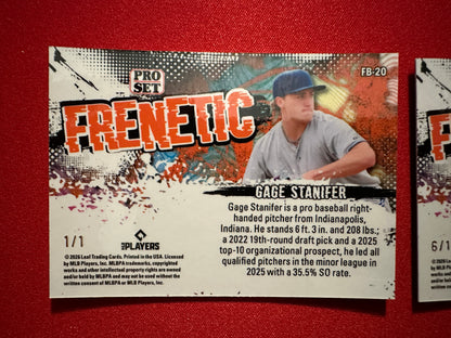 Gage Stanifer 2026 Leaf Pro Set Frenetic 1/1 Super Gold & Blue AUTO /10 LOT