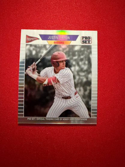 Justin Lebron 2026 Leaf Pro Set Metal Baseball 1989 Mini Silver 10/10 Bookend