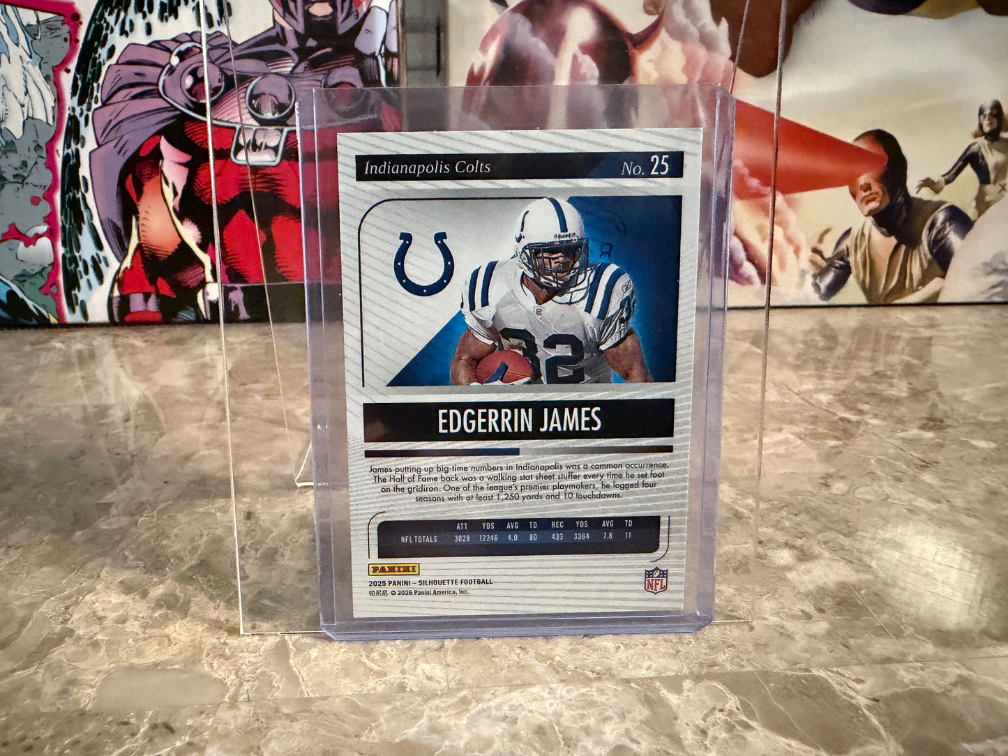 Edgerrin James 2025 Panini Silhouette Football Base Blue /99