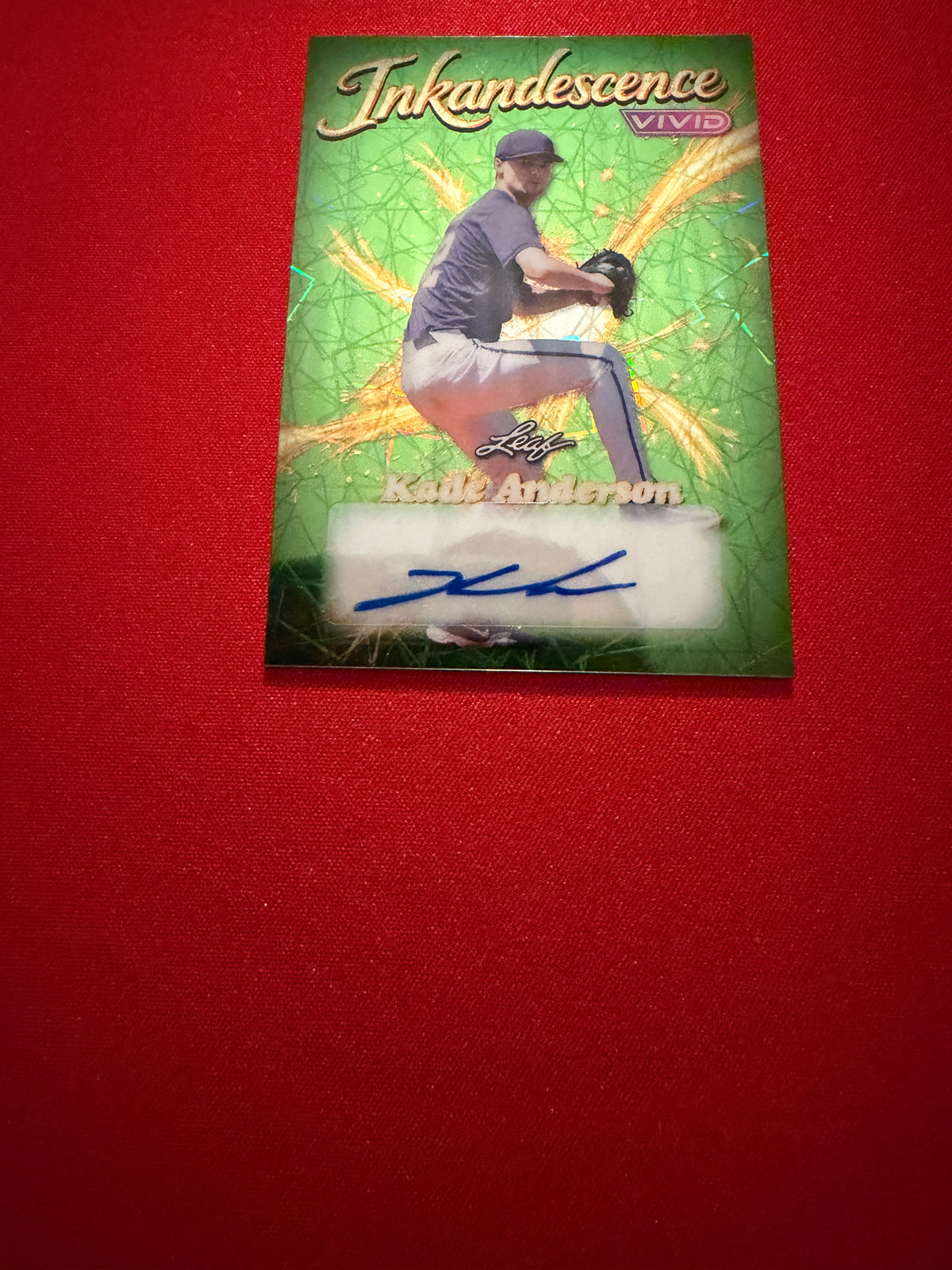 Kade Anderson 2026 Leaf Vivid Inkandescence Green Lazer AUTO 8/8 Mariners