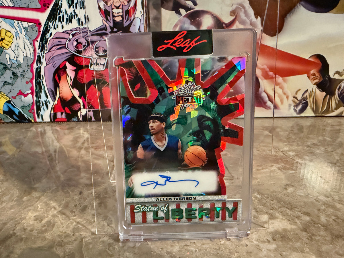 Allen Iverson 2026 Leaf Metal Independence Day Statue Liberty Auto Red Crystal 1/1