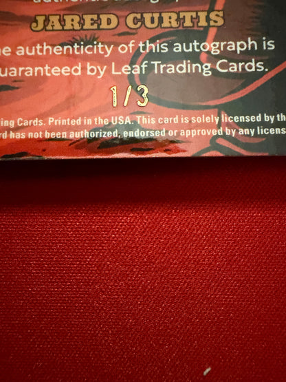 2026 Leaf Metal Football Armed & Dangerous Jared Curtis Auto Green Shimmer 1/3