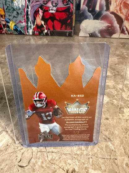 2026 Leaf Metal Football Elijah Sarratt Scoring Kings Auto Green Shimmer /3