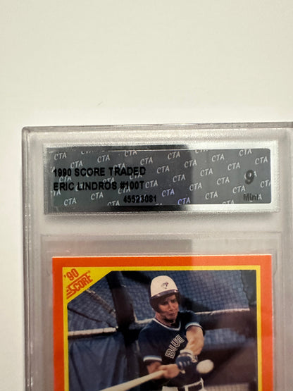 Eric Lindros #100T CTA/PSA Graded Mint 9 (1990 Score Traded)