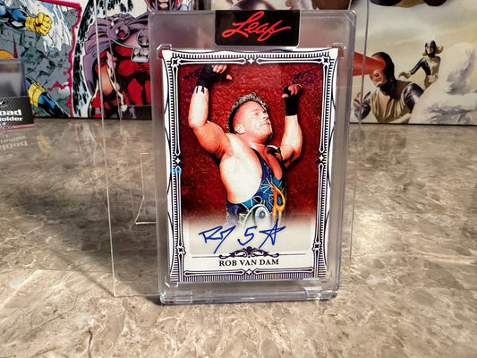 2026 Leaf Art of Sport Rob Van Dam Base Auto Purple 4/4 Bookend