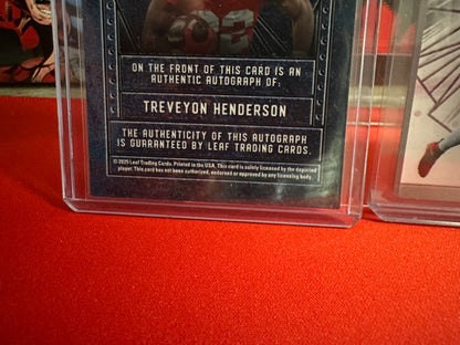 2025 Leaf Trinity Steel Auto 1/1 TreVeyon Henderson + Will Howard + Jamier Brown