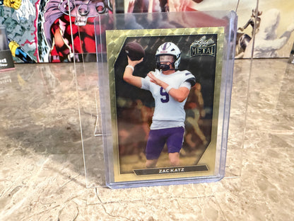 2026 Leaf Metal Football Zach Katz Metal X Gold Super Prismatic 1/1 2-Card Lot