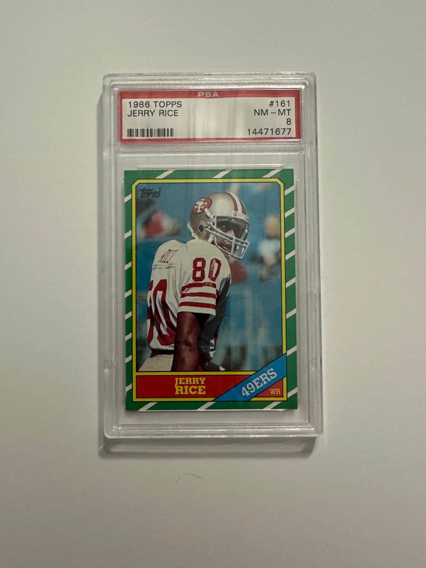 Jerry Rice #161 PSA Graded NM-MT 8 (1986 Topps)