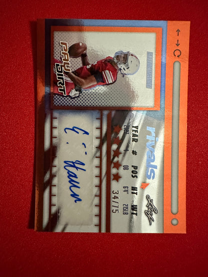Elijah Haven 2026 Leaf Paydirt Football "Rivals" Orange Autograph /75
