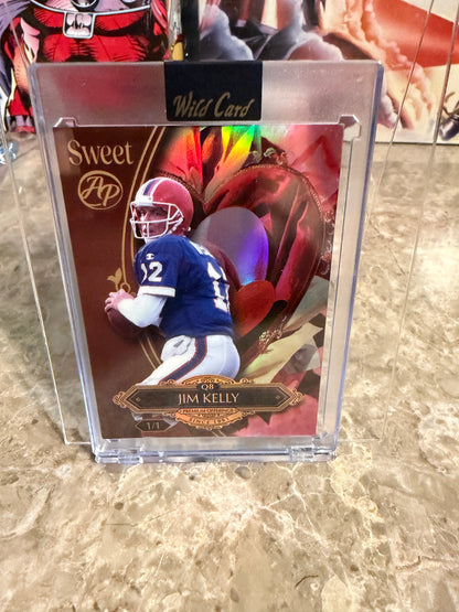 Jim Kelly 2026 Wild Card Wild Art 1/1 Gold Vinyl 2-Card Lot