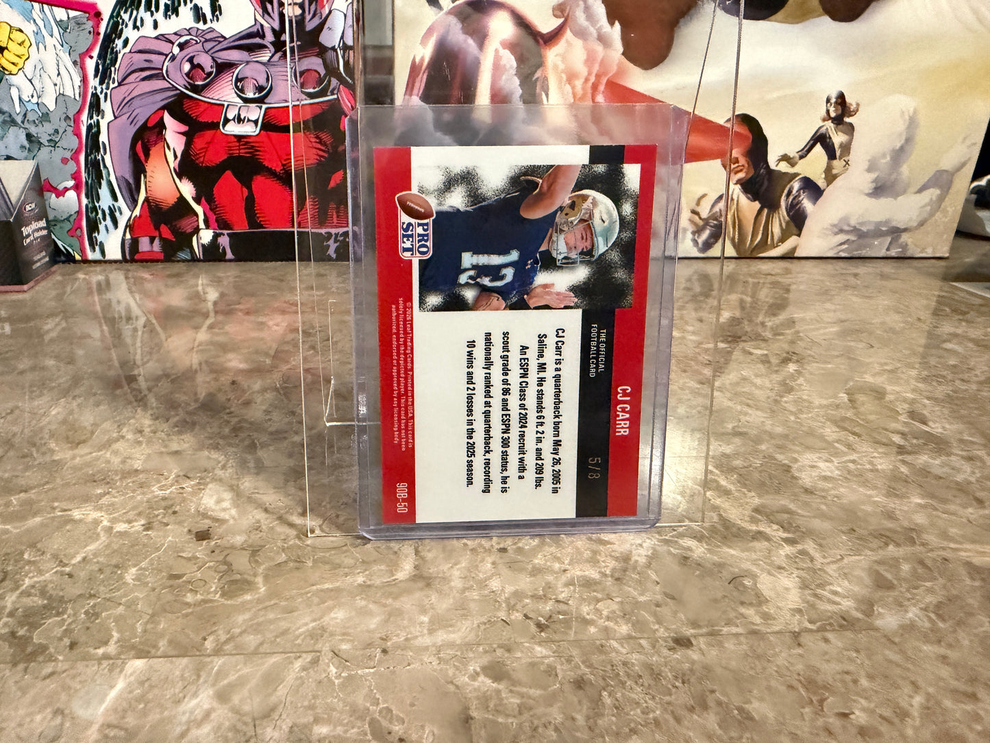 2026 Leaf Pro Set Metal Football CJ Carr 1990 Platinum /8