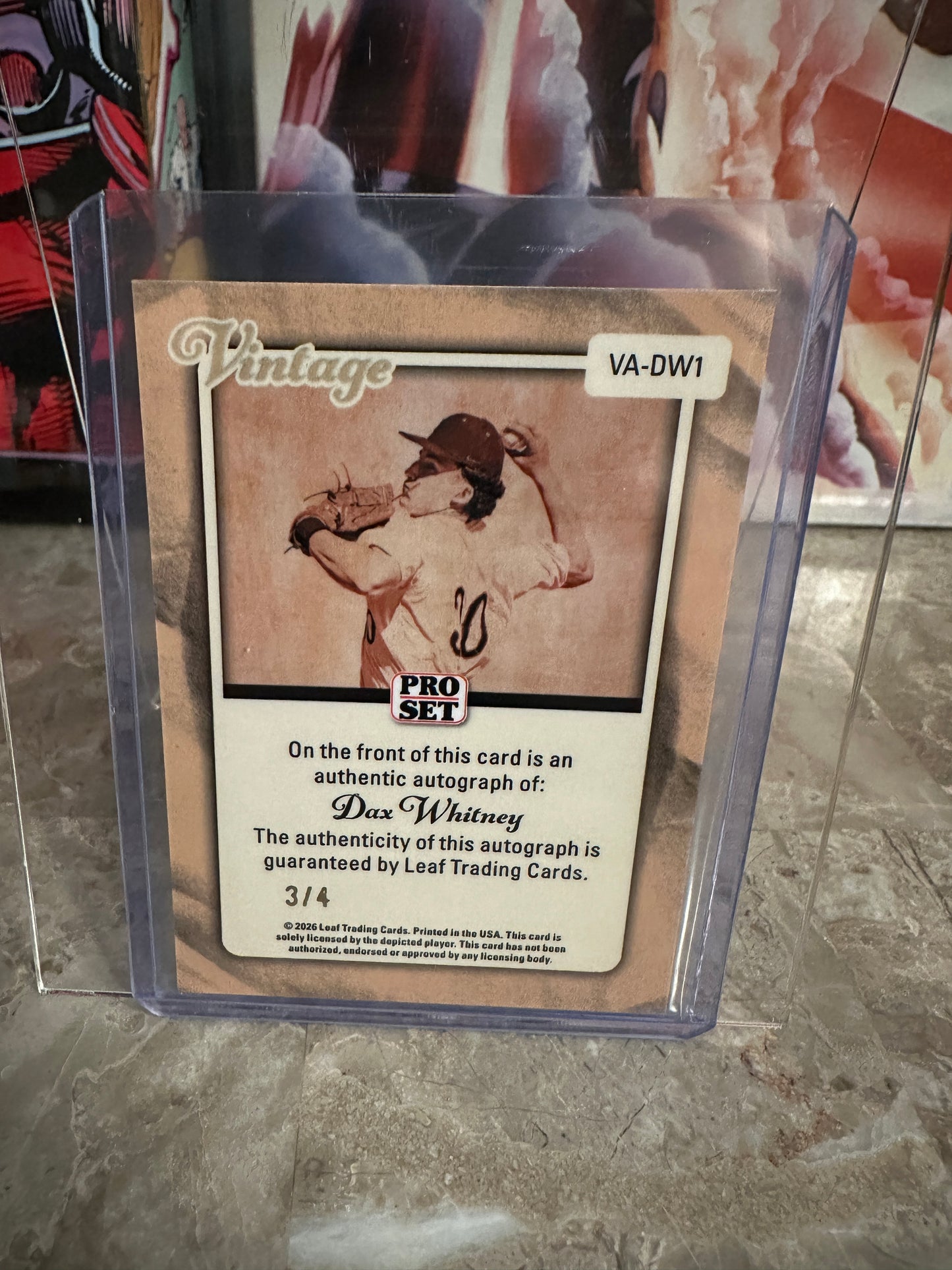 Dax Whitney 2026 Leaf Pro Set Vintage Orange Autograph 3/4 Oregon State RHP
