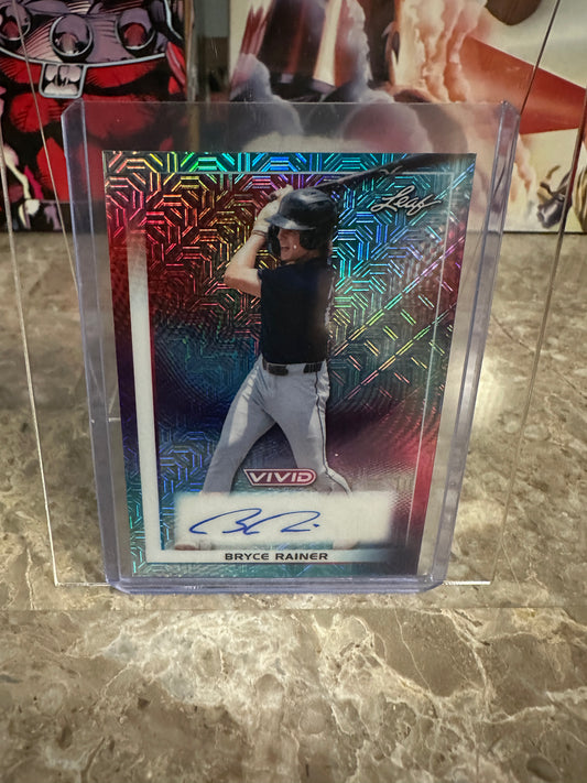 2026 Leaf Vivid Bryce Rainer Teal Techno Foil Auto 25/35 Tigers Top Prospect
