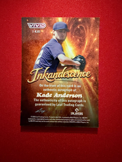 Kade Anderson 2026 Leaf Vivid Inkandescence Green Lazer AUTO 8/8 Mariners