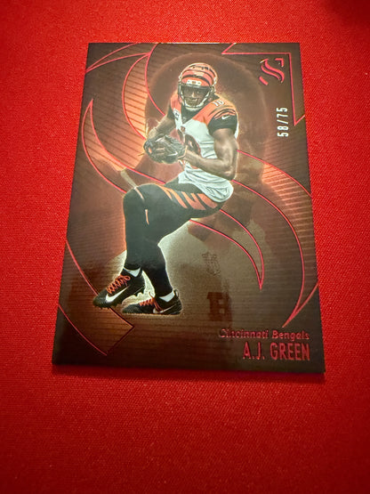 AJ Green 2025 Panini Silhouette Football Base Red /75 #10