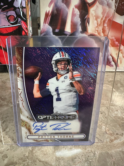 2026 Leaf Optichrome Payton Thorne PURPLE SHIMMER AUTO /7 Auburn Tigers QB