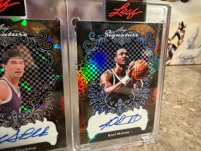 Karl Malone John Stockton 2026 Leaf Signature Series Sports Base Auto 1/1 Lot