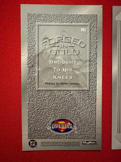 1994 Skybox DC Superman Platinum Series FG1/S4 Forged in Gold/Spectral-Etch