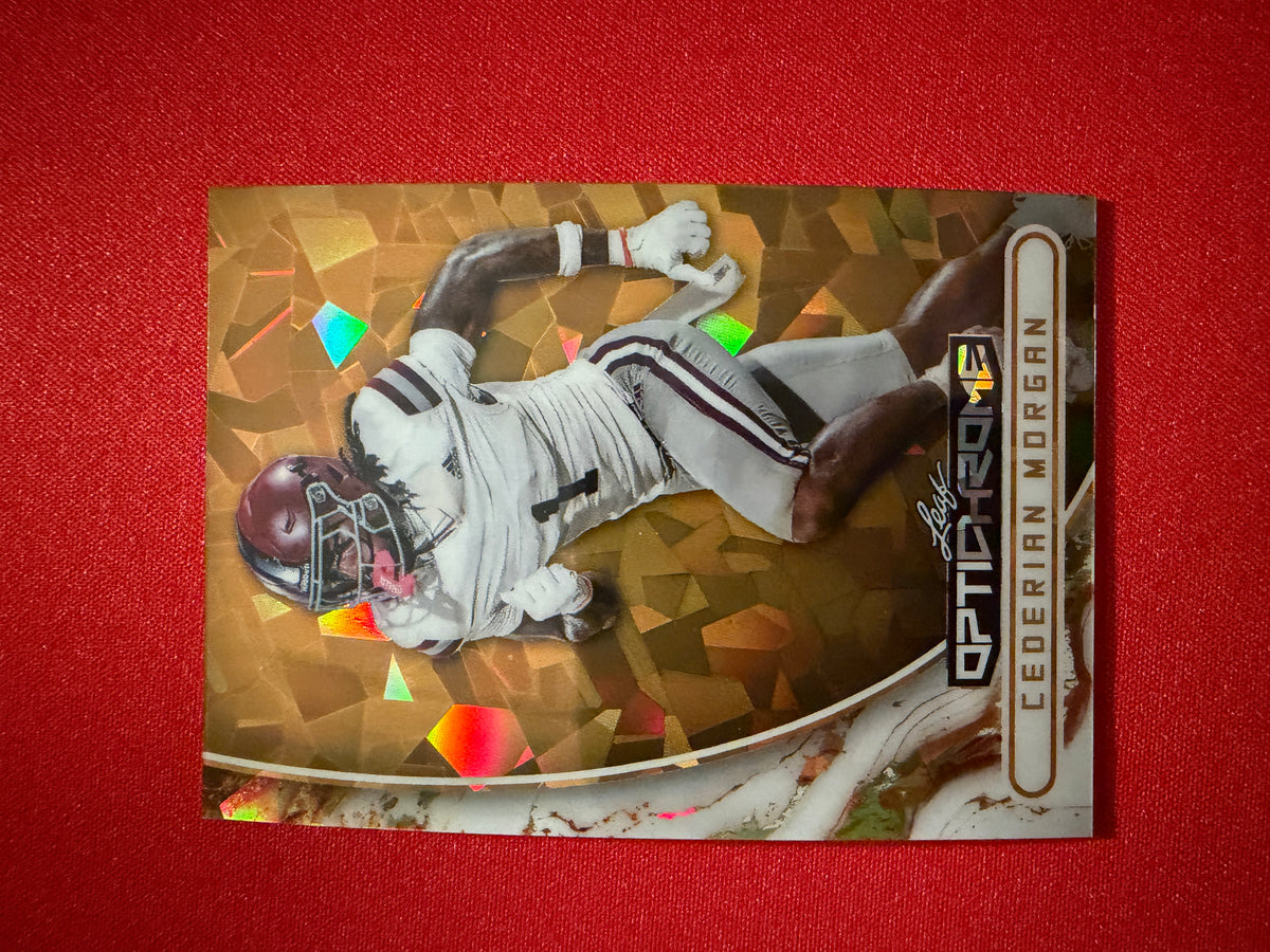 Cederian Morgan 2026 Leaf Optichrome Football Base Gold Crystal 1/1