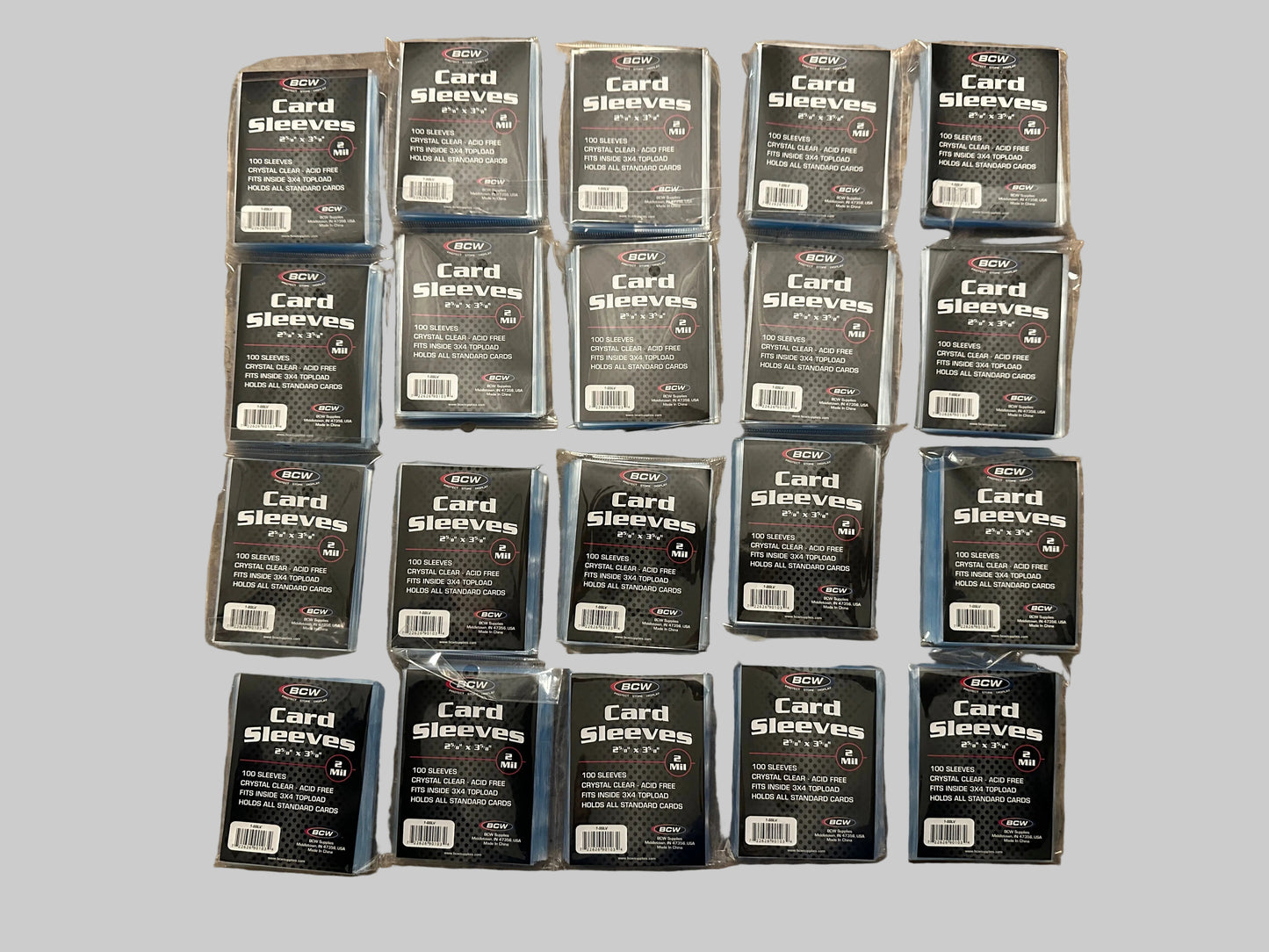 BCW Card Sleeves - 2000 sleeves (20 packs - 100 / pack)