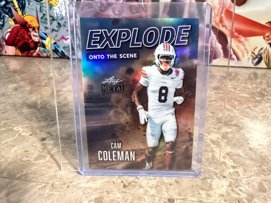 2026 Leaf Metal Football Cam Coleman Explode Onto The Scene Purple 7/7