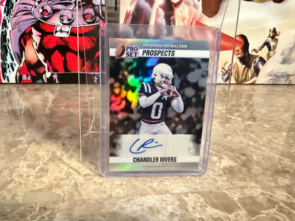 2026 Leaf Pro Set Metal Football Chandler Rivers 1990 Auto Silver /10