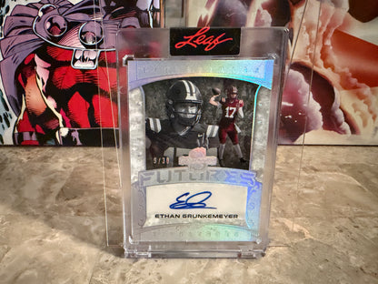 Ethan Grunkemeyer 2026 Leaf Spectacular Football Futures Auto Silver Holo /30