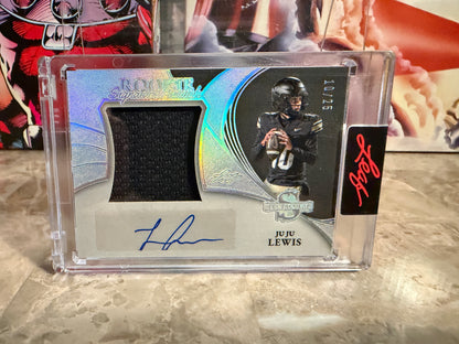 Juju Lewis 2026 Leaf Spectacular Football Rookie Signature Swatch /25