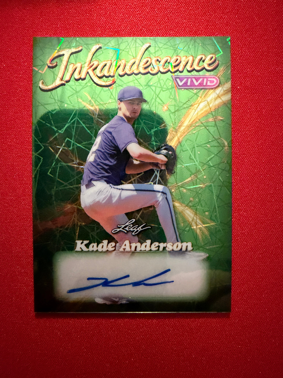 Kade Anderson 2026 Leaf Vivid Inkandescence Green Lazer AUTO 8/8 Mariners