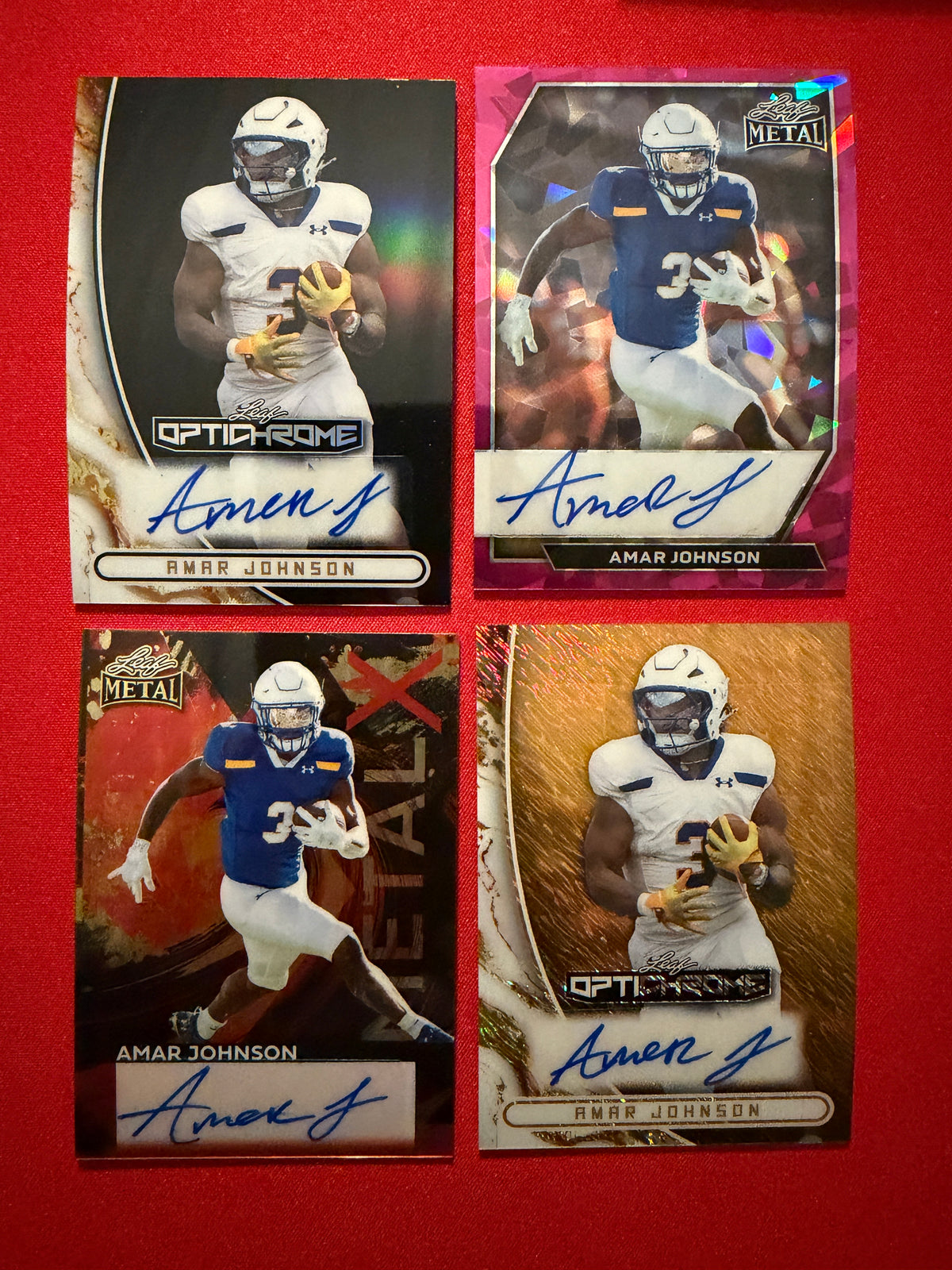 Amar Johnson Leaf Metal Optichrome Auto 1/1 Lot Super Gold Back Cracked Ice