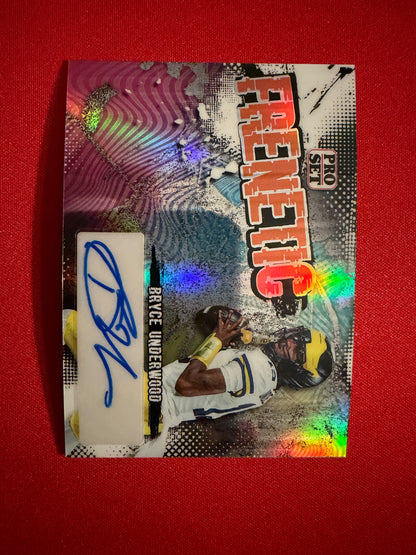 Bryce Underwood 2026 Leaf Pro Set Metal Football Frenetic Auto /10 Michigan